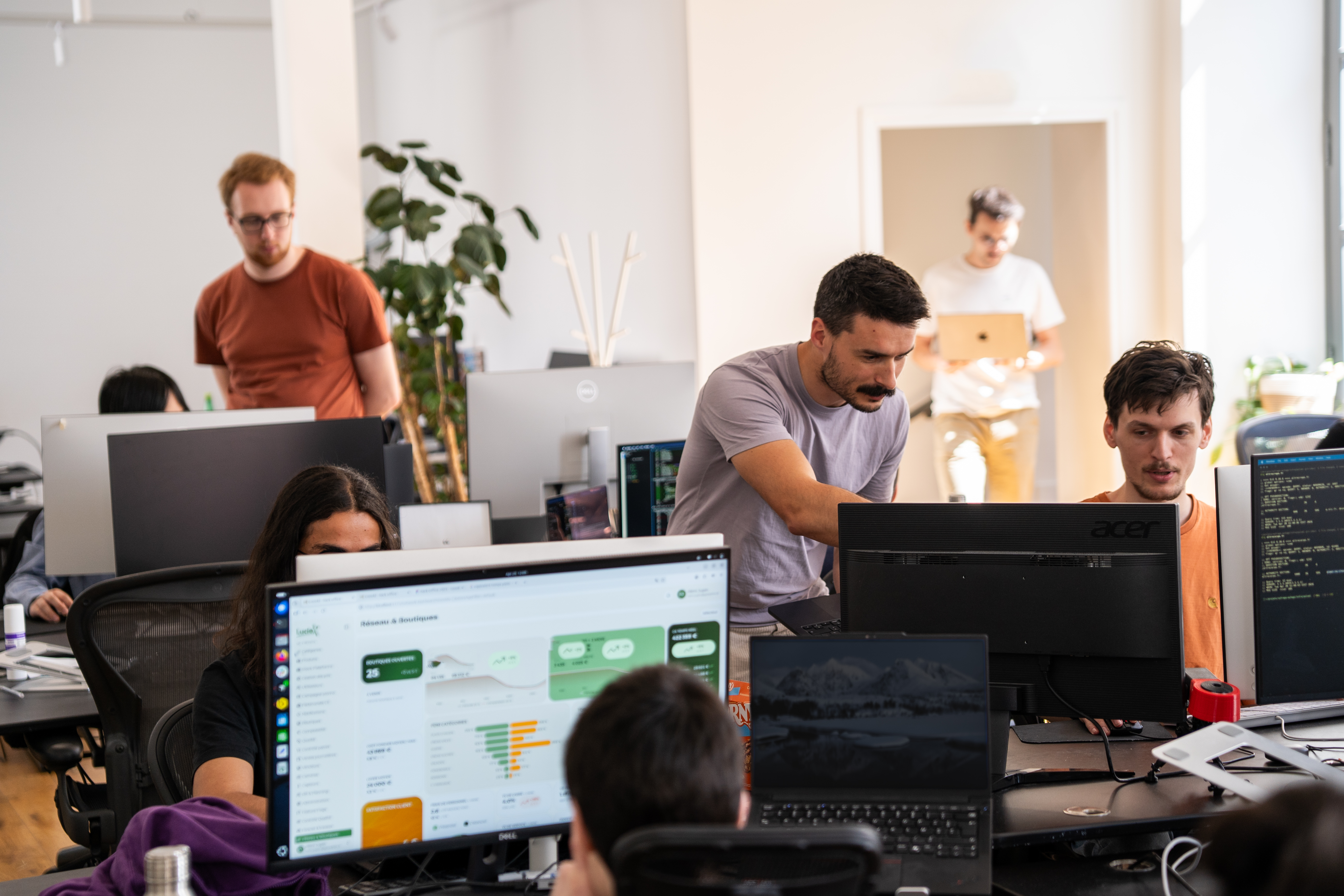 The Galadrim team at work in an open-plan office